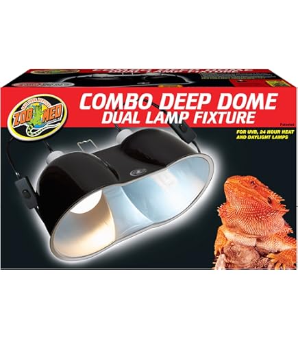Amazon | Zoo Med Combo Deep Dome Dual Lamp Fixture Polished
